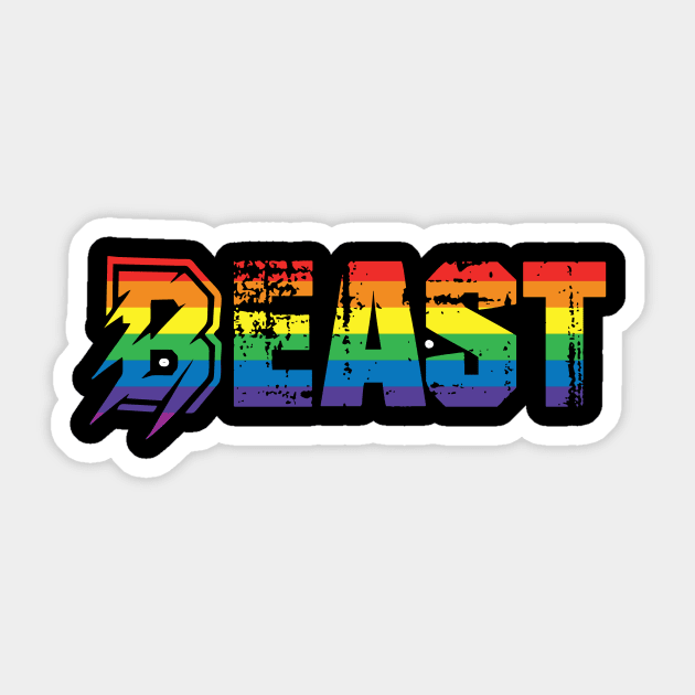 Proud Rainbow LGBT Pride Gay Lesbian Transgender Beast LGBT Sticker by You'reStylish